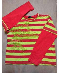 Bluzka czerwono-zielona w paski
